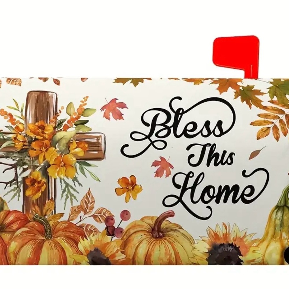 Bless This Home Fall Mailbox Cover